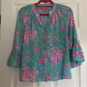 Never Worn Lilly Pulitzer Bell Sleeve Blouse size XS